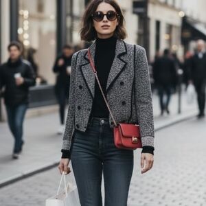 Skaist Taylor Twill Cropped Front Cotton Blend Jacket Size M